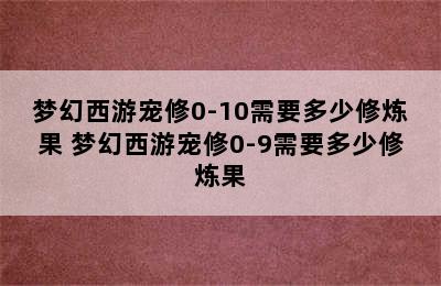 梦幻西游宠修0-10需要多少修炼果 梦幻西游宠修0-9需要多少修炼果